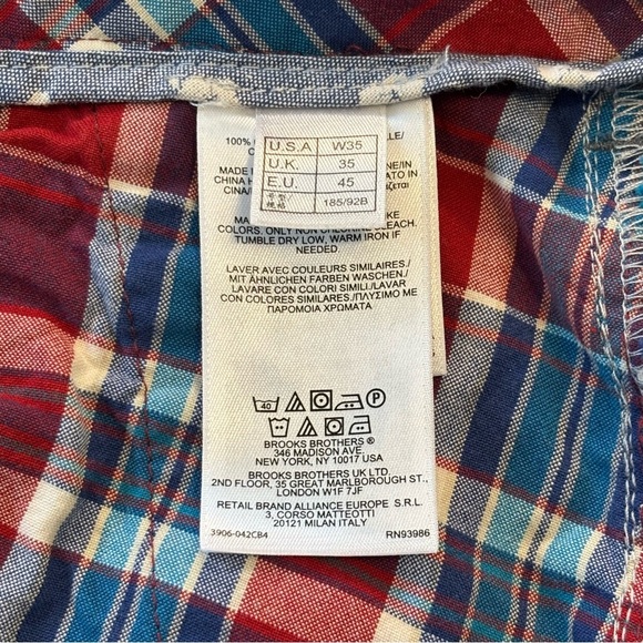 Brooks Brothers Floral Blue and White Chambray Preppy Shorts Size 35 Waist Men’s - Picture 4 of 5